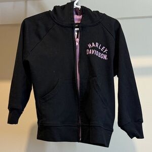 Harley-Davidson Kids Black and Pink Zip-Up Hoodie